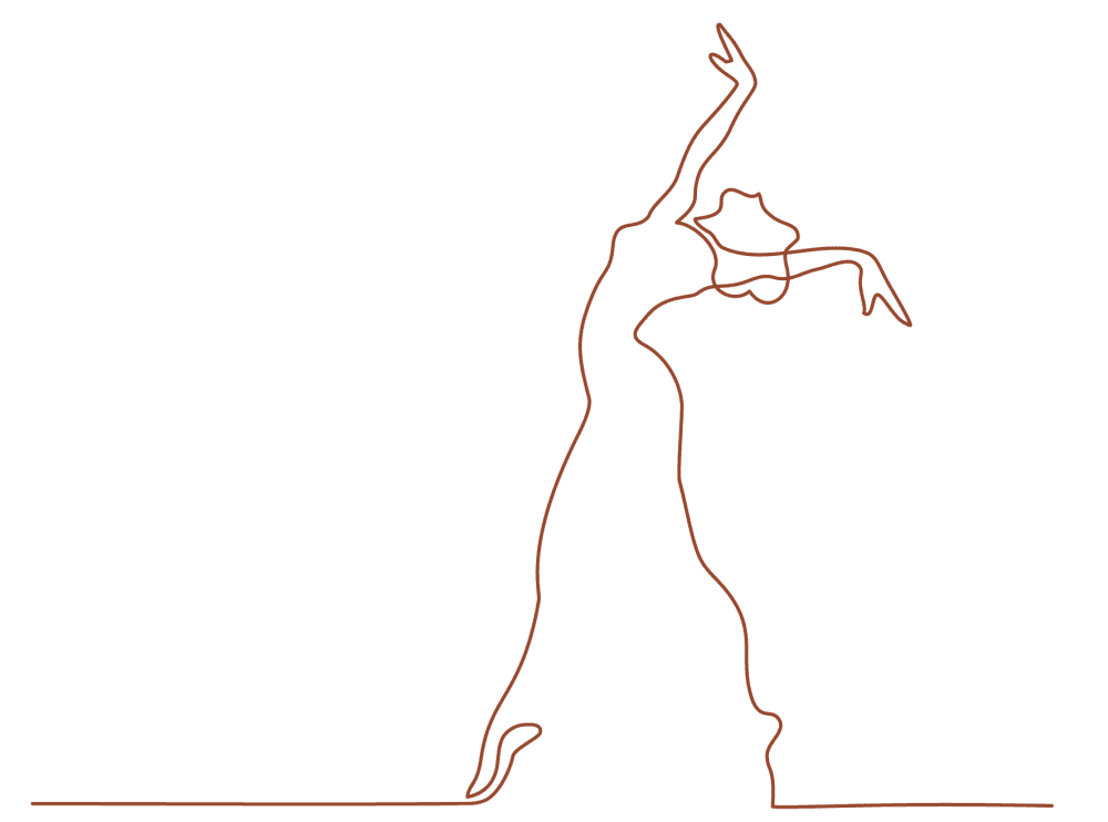 line drawing of dancer