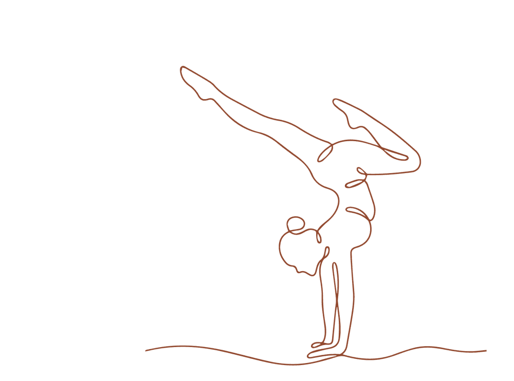 line drawing of gymnast