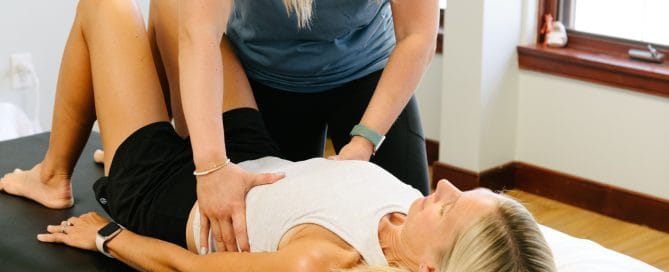 PT working on breathwork